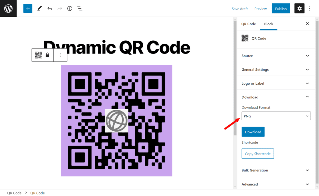 qr code format qyrr