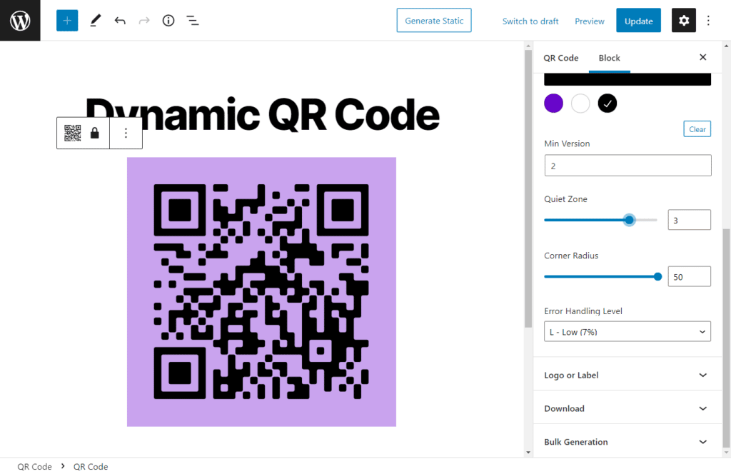 qyrr qr code style