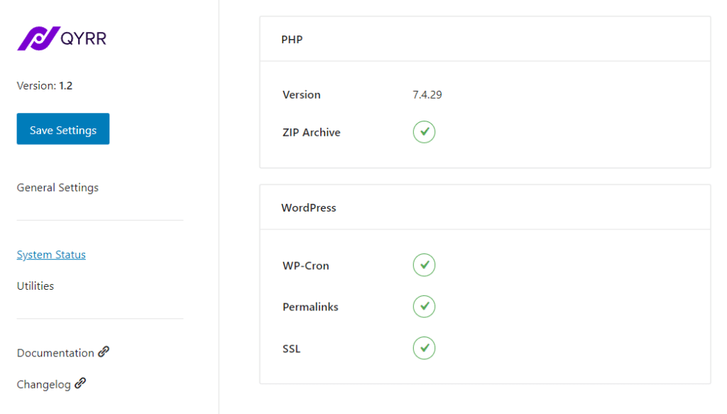 system status qyrr